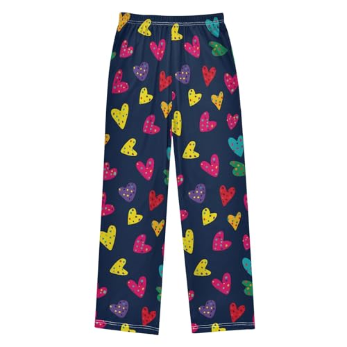 Pajama Pants Lounge Sleep PJ Bottoms Sleepwear Elastic Waist Drawstring S Cute Polka Dot Heart2