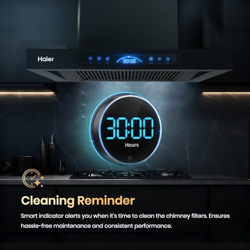 Image of Haier 60cm 1600m /hr BLDC Autoclean T-Shape Chimney | Easy Clean Filterless with Touch /Gesture Control | 10 Yr Motor, 4 Yr Comprehensive Warranty | Free Installation & Pipe | HIH-T1600-BLDC-IN | Black