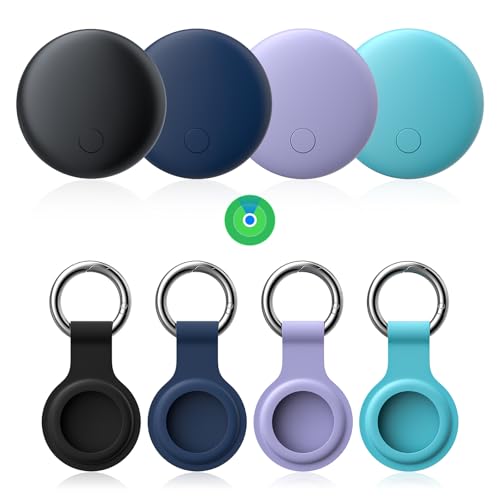 エアタグ airtag(4個セット)紛失防止タグ スマートタグ【2025新登場&MFI認証品&GPS全球超強信号】(Appleの「探す」に対応) IOS専用 スマートトラッカー gps タグ 子供 gps発信機 車両追跡 盗難対策 鍵 財布 超薄 超軽量 小型GPS発信機 追跡タグ 超長持ち 子供/高齢者/ペット見守り PVC(ブラック+ブルー+ムラサキ+ネイビー)