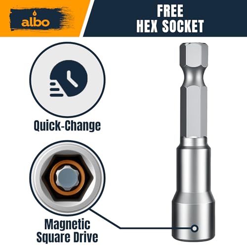 Image of ALBO 200 Pcs #10 x 2 Silver Ruspert-Coated Metal Roof Screws, EPDM Washers | High-Low Threads Help Prevent Loosening, Leak-Resistant Seal, Sharp Point Helps Skip Pilot Holes, Hex Bit Included