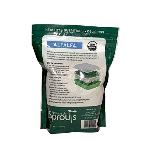 Nature Jims Sprouts Alfalfa Seeds – 16 Oz Organic Sprouting Seeds – Non-Gmo Premium Alfalfa Seeds – Resealable Bag For Longer Freshness thumb #2