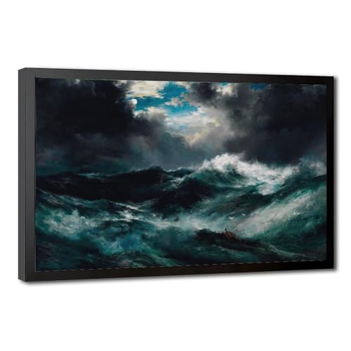 Impression sur toile d'épave en mer Thomas Moran tableau mural prêt à poser