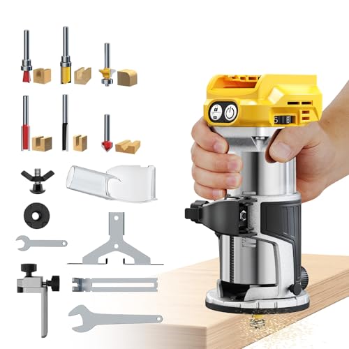 DIYtoolifz Cordless Router Tool Compatible with DeWalt 20V Battery(Tool Only), 800W Brushless Wood...