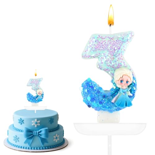 Froze aniversário 3 anos, os aniversários, decoração Froze, velas 3D para menina, decorações para festas, velas brilhantes