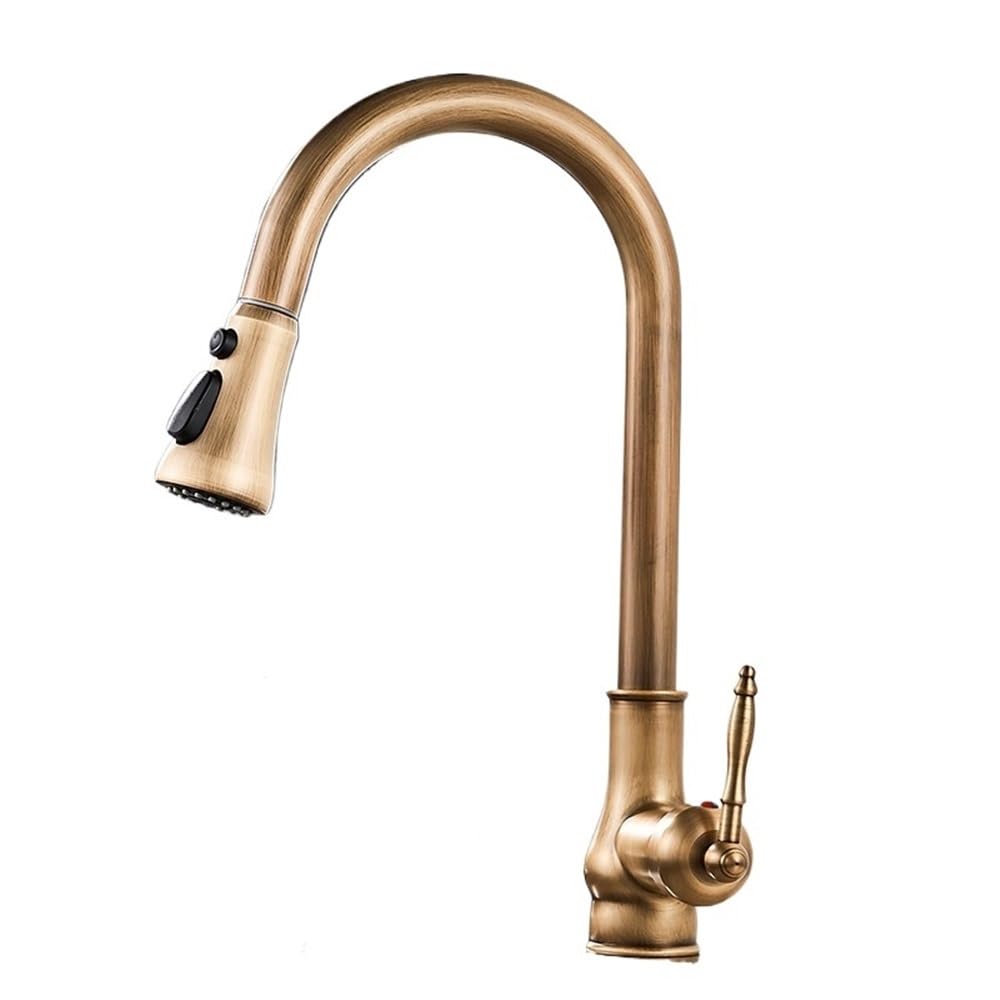 Kitchen Faucet Pull-Out Kitchen Faucet Swivel 360 Degree Sink Kitchen Faucet ZA01(Antique 2)