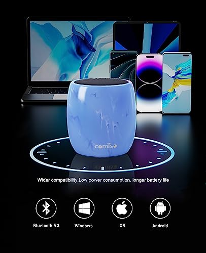 Image of comiso Small Bluetooth Speaker, IPX7 Waterproof Speaker with Robust Bass and Stereo Sound, Wireless Speakers with Hands-Free Call, Portable Speakers for Hiking, Car or Trip, Ideal Gift for Men, Women