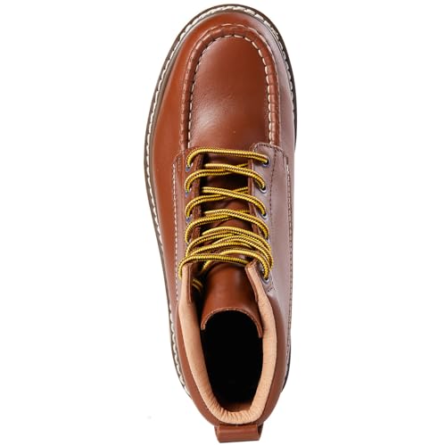 Men's SureTrack 6" Leather Steel Toe Work Boot foe Men, Goodyear Welt, Oil/Slip Resistant, Wedge Sole, Moc Toe Men's Work Boots, EH4