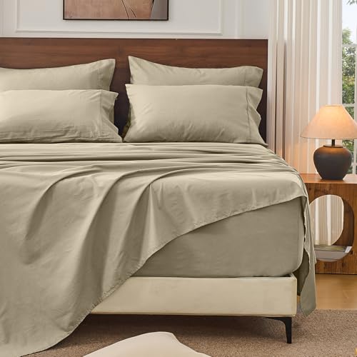 Image of Bedlifes 100% French Linen Queen Bedding Set - 18-24 inch Extra Deep, 4-Piece | Soft & Durable, Breathable & Cooling, Flax Linen Sheet, OEKO-TEX Certified, Moisture Wicking, Easy Care, Machine Washable