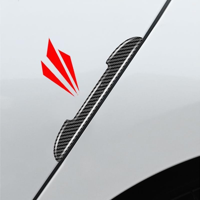 Set Di 9 Protezioni Per Soglie In Fibra Di Carbonio Per Volkswagen T-Roc E T-Cross, Strisce Paraurti Posteriori Antigraffio In PVC Flessibile