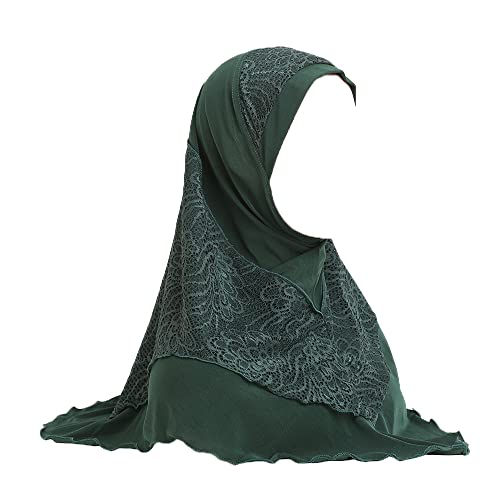 Women Muslim Hijab Head Wrap Scarf Lace Head Scarf Islamic Turban Scarf Shawl