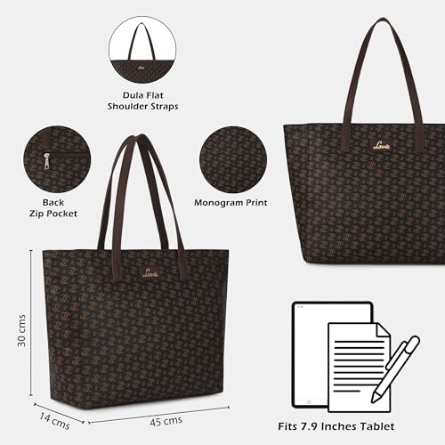 Image of Lavie Women's Miranda Monogram LL Print Tote Bag | Ladies Purse Handbag