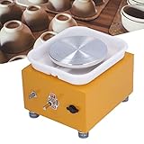 Zwinner Rueda de Cerámica Pequeña de 10 Cm para Niños Adultos Principiantes, Máquina de Arcilla de Cerámica Eléctrica de 2000 RPM para la Enseñanza Escolar en el Hogar, Kit de Arte para Niños(EU)