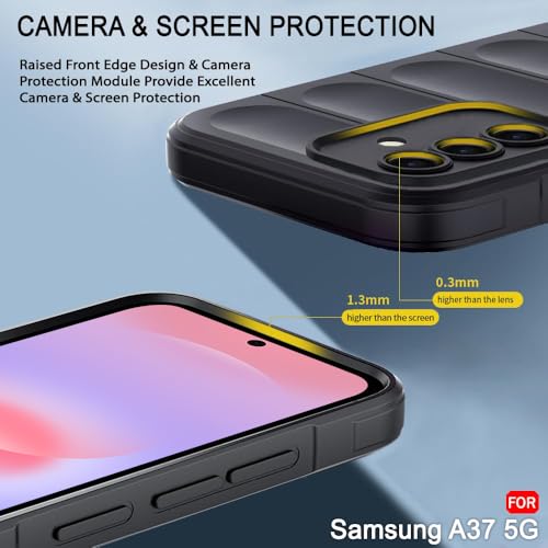 Image of TheGiftKart Back Cover for Samsung Galaxy A37 5G Case | ShockProof Military Grade Protection | Micro-Fibre Cloth On Inner Side | Liquid Silicon Case | Anti-Slip Grip Galaxy A37 Back Cover (TPU, Black)