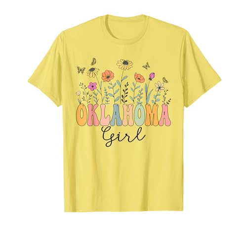 Oklahoma Girl Wildflower Groovy Oklahoma Lover T-Shirt