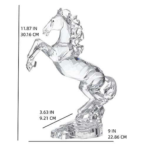 Hozuso Acrylic Horse Figurine For Wealth Figurine Chinese Feng Shui Modern Europe Style Glass Collection Ornament Statue Animal Collectible Home Decor #TOP3