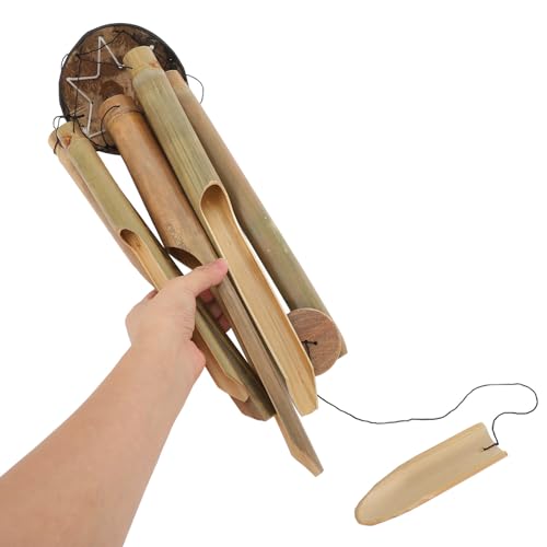 Campanas de viento de bambú exteriores con música melodiosa para decoración natural 8