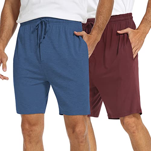 North Bund Pantalón De Pijama Para Hombre Pack De 2 Cortos Ropa De Dormir Cintura Elástica Suave Cómodo Estar Con Cordón Bolsillos Yoga Casa Casual Primavera Verano