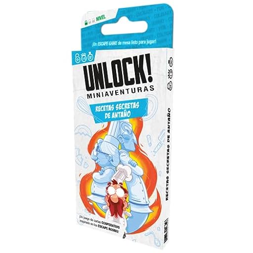 Asmodee | Unlock! Miniaventuras Recetas secretas de antaño |Juego de Mesa de Escape Room para Adultos y Familias | A Partir de 10 Años | De 1 a 6 Jugadores | 30-45 Minutos por Partida | Español | Ya disponible en tu tienda friki favorita! En mundofriki.es!