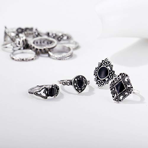 image for MERILER 15 Pcs Vintage Knuckle Rings Set- Stackable Joint Finger Rings