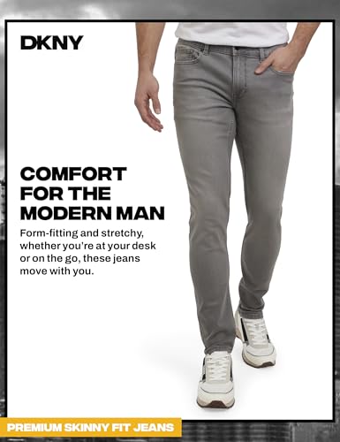 Image of DKNY Men's Skinny Jeans - Premium Soft Stretch Denim Pants | Skinny Fit Jeans for Men