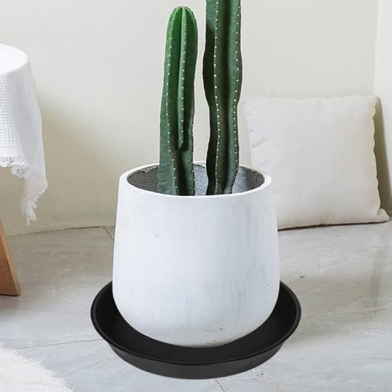 Miniatura 4 de Paquete de 3 bandejas de platillos para plantas de 17 pulgadas, bandejas de goteo de plástico resistente para interiores y exteriores, bandeja de