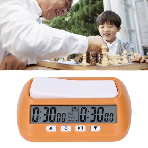 Reloj digital profesional para ajedrez portátil amarillo miniatura 2