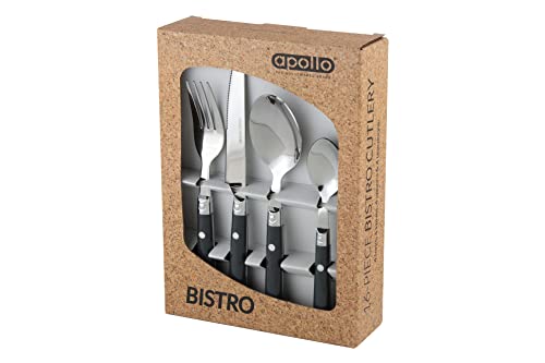 APOLLO SS Cutlery Set 16pc BistroGREY, Silver - Image 3