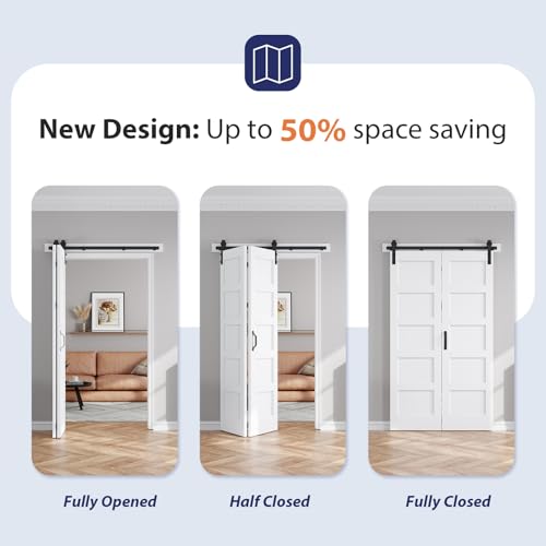 Image of FREDBECK Bi fold Barn Doors 48X84(Double 24x84) Folding Doors for Closet