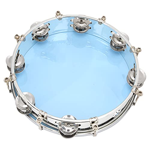 tambourine　navy × light blue Amazon.com: Adults Tambourine 10 inch Double Row Metal Jingles