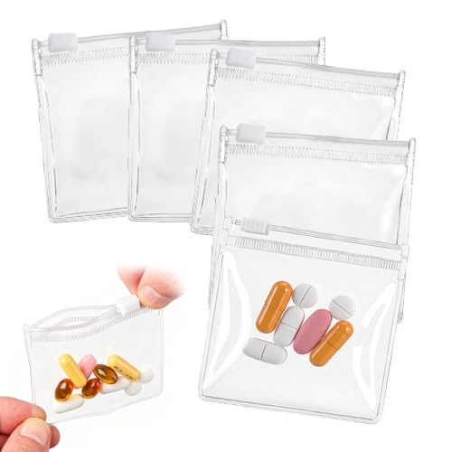 Image of Pill Organizer Reusable Travel Pill Pouch Bags for Daily Use (5PCS) | Reusable, Travel-Friendly, Daily Use, Portable Pouch, Pill Storage