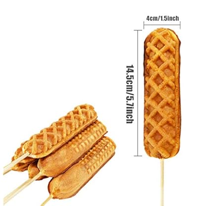 Fayelong Hot Dog Waffeleisen Kommerziell Lolly Französisch Hotdog rostfreier Toaster Waffeleisen Edelstahl-knusperiger Backen-Mais-Hund Muffinwurstwaffeln Non-Stick – Bild 3