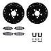 Dynamic Friction Company Rear Brake Rotors-Drilled and Slotted-Black with 5000 Advanced Brake Pads includes Hardware 8512-13026