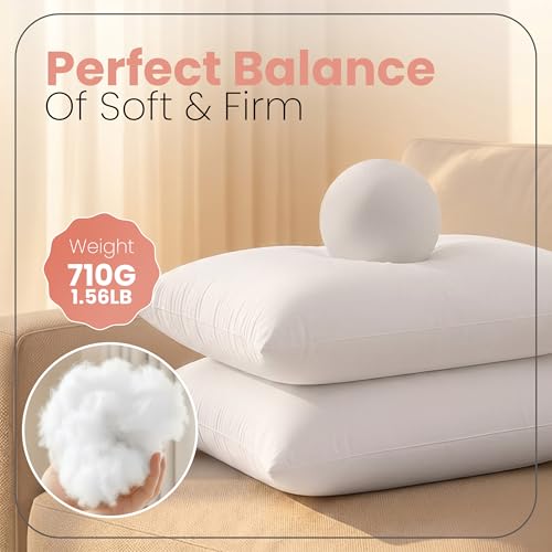 Image of Utopia Bedding 16x24 Pillow Inserts, White Throw Pillows for Couch, 2 Pack | 100% Virgin Filling, Indoor Cushion Inserts for bed, sofa & couch, Extra Filled, Supportive & Fluffy Decorative Pillows