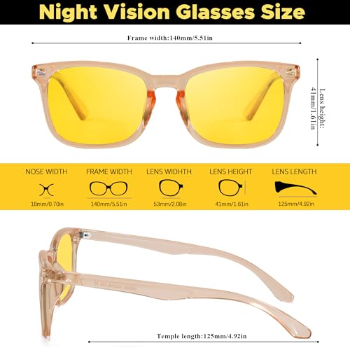 Chicid Night Vision Glasses for Driving Women Men Trendy Polarized Anti Glare Yellow Lens UV400 Protection3