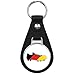 Germany Flag Soccer Cleats Keychain Black Premium Leather Key Chain with Key Ring