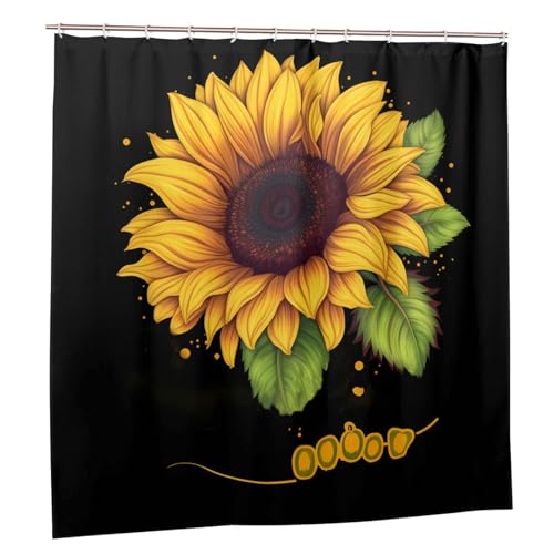 Rideau de douche imperméable tournesol pour un bain joyeux - 3