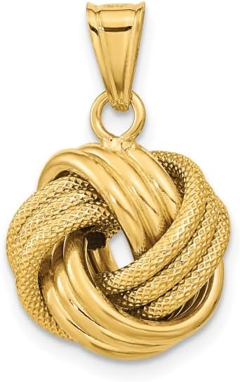 IceCarats 14K Solid Yellow Gold Love Knot Necklace Chain Pendant Charm - Image 3