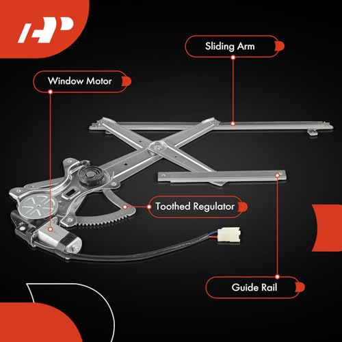 A-Premium Front Left Electric Power Window Regulator with Motor Compatible with Toyota Sienna 2004-2009, Front Driver Side (Without Automatic Up/Down and Anti-Pinch Function), Replace# 85720AE010 - Thumbnail 6