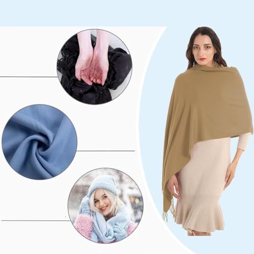 Womens Scarf Pashmina Shawls and Wraps for Evening Dress Wedding Bridesmaid Gift3