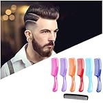 (6 Pack) 8" Colorful Styling Essentials Round Handle Comb Hair Combs and (1 Pack) 5" Favorict Pocket Comb (A) - Image 4