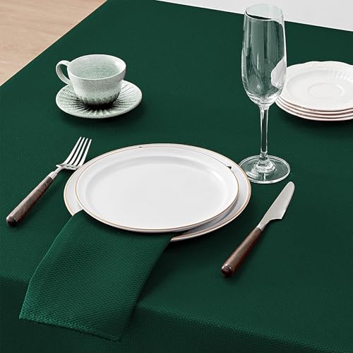 Softalker Tischdecke Weihnachten Mitteldecke 80x80 cm Abwaschbare Jacquard Geometrischem Tischdecke Grün Tischtuch Elegant Table Cloth Deko für Outdoor Gartentisch Wohnzimmertisch Couchtisch