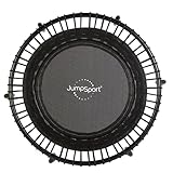 JumpSport 220 In Home Cardio Fitness Rebounder - Mini Trampoline with Premium Bungees, Workout DVD, and Online Access to Video Workouts - Safe, Sturdy and Gentle on the Body
