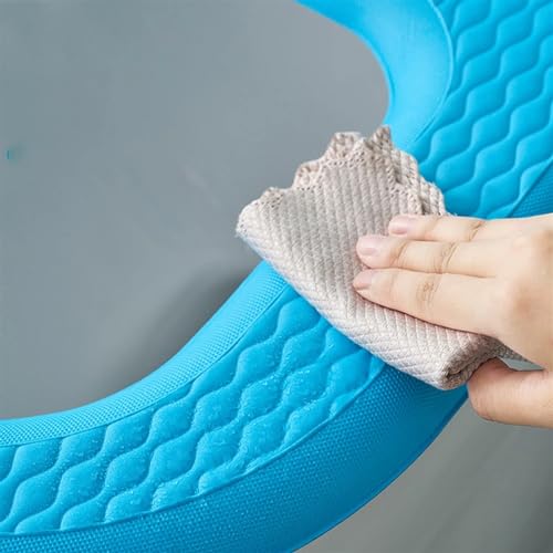 Alfombrilla lavable for asiento de inodoro cojín impermeable rosa con asa 4