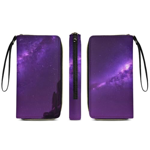 Portable Rope Printed Wallet for Women, Multi-layer Inner, Water-resistant, Ideal for Holiday, Space Galaxy3