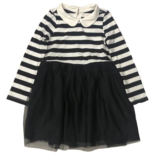 Cat & Jack Girls Black & White Striped Lone Sleeve Tutu Skater Dress
