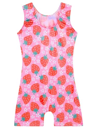 Leotards for Girls Gymnastics Toddler Dance Biketards Mermaid Unicorn Athletic Dance Wear Shiny Rainbow Blue Hotpink