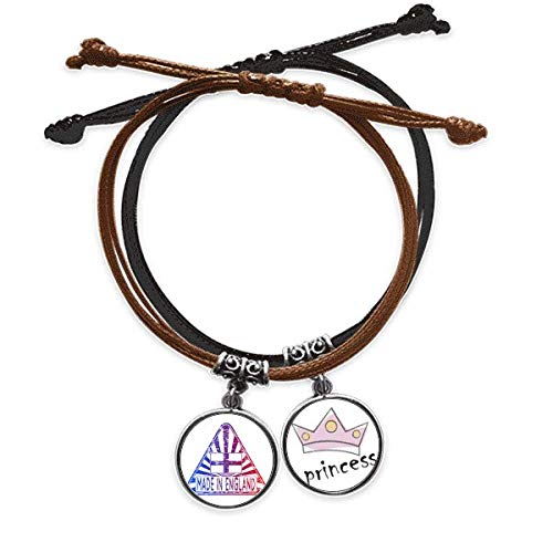 Pulsera de Inglaterra histórica con bandera británica de cuero