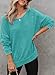 Dokotoo Women's Fashion Hoodies & Sweatshirts Casual Long Sleeve Waffle Knit Sweatshirt Crew Neck Side Slit Loose Soft Pullover Relaxed Fit Tops Shirts Fall Winter Clothes Plus Size Sky Blue XX-Large