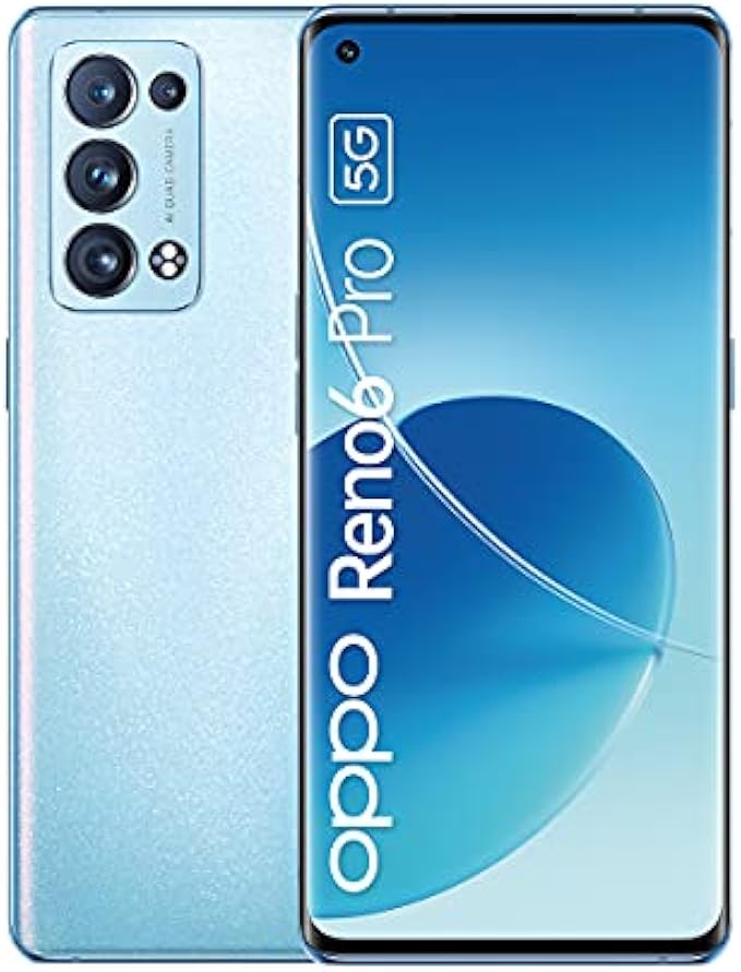 OPPO Reno 6 PRO 5G CPH2247 Dual SIM 12GB Ram 256GB Storage Snapdragon 870 EU/UK Global Model Factory Unlocked - Artic Blue