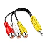 lowmountainswere Compatible with The TCL Dedicated 3.5mm Plug Cable 3.5 Aux Male to 3 Female Adapter Aux Stereo Video AV Adapter Cables(18mm)